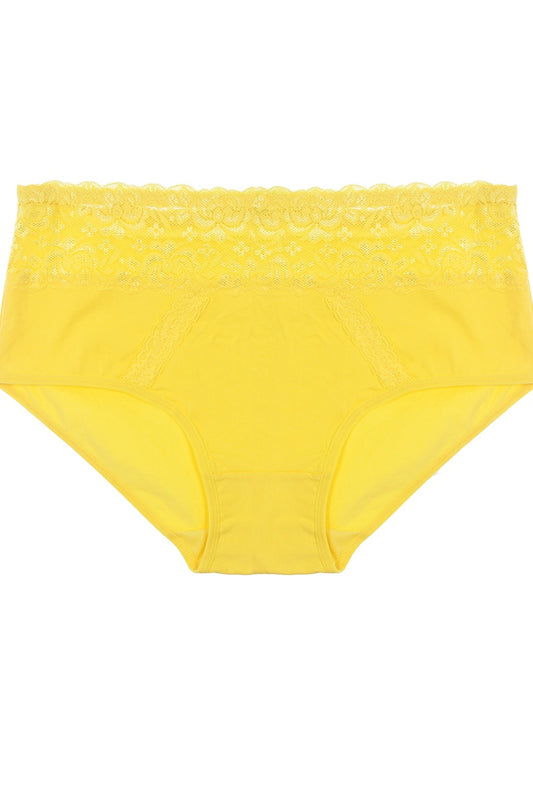 Lace thong with mesh band
