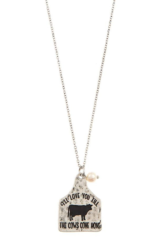 Ill love you till the cows come home pendant necklace set