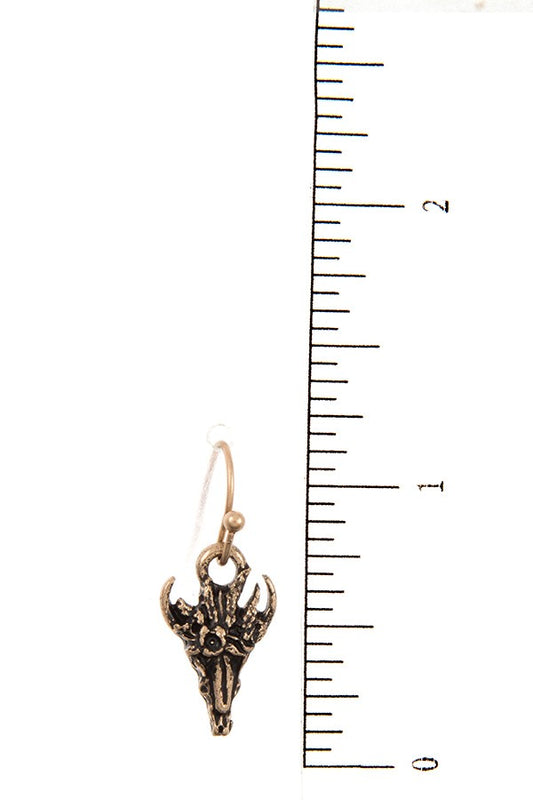 Etched bull pendant necklace set