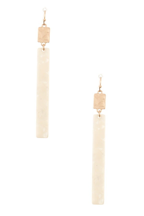 Drop resin bar earring