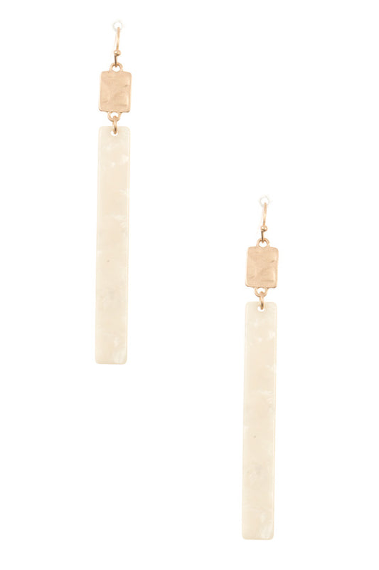 Drop resin bar earring