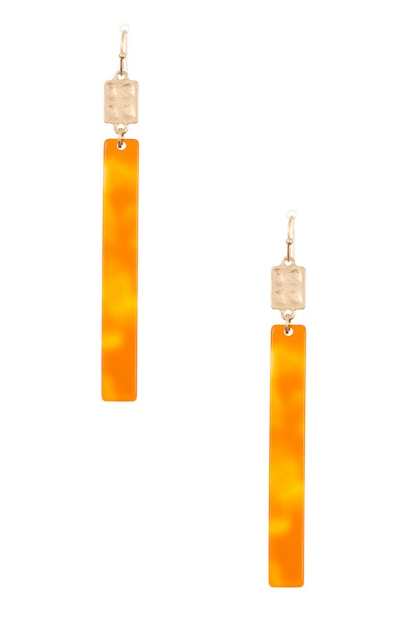 Drop resin bar earring