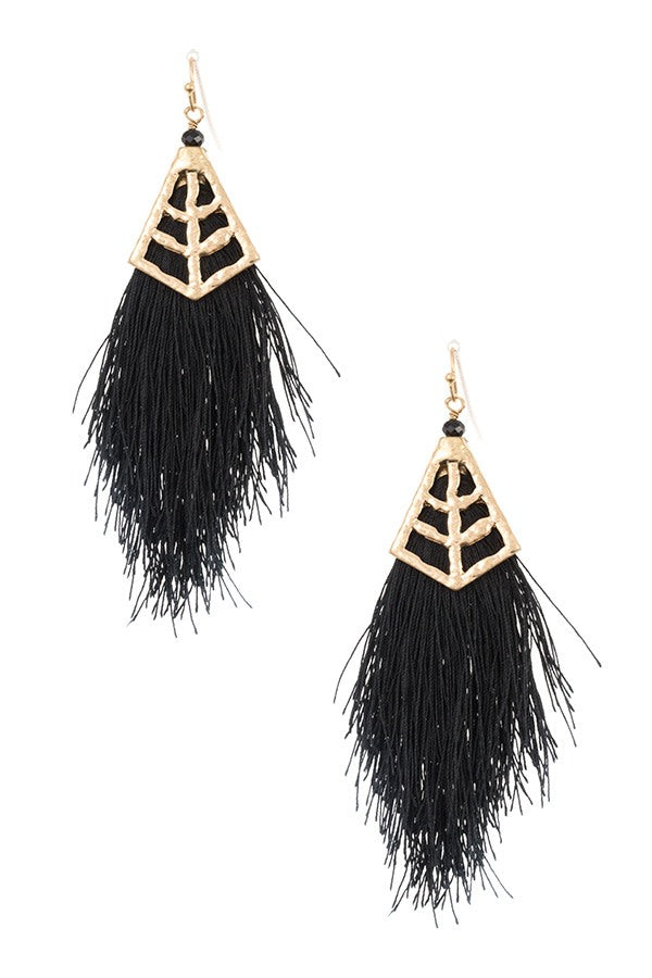 Fringe drop earring