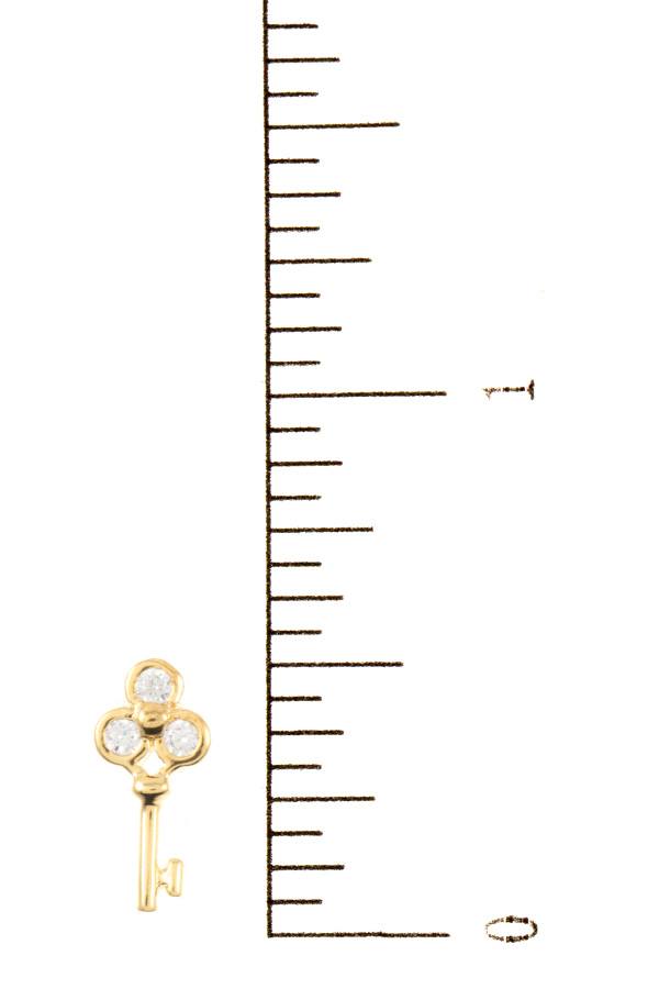 Cz stone pave key post earring