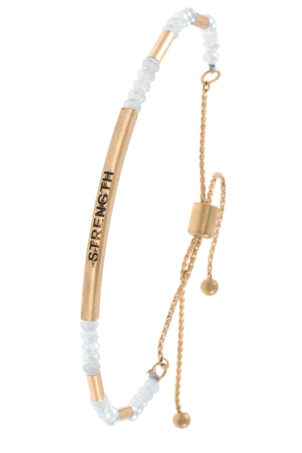 Strength beaded slider bracelet