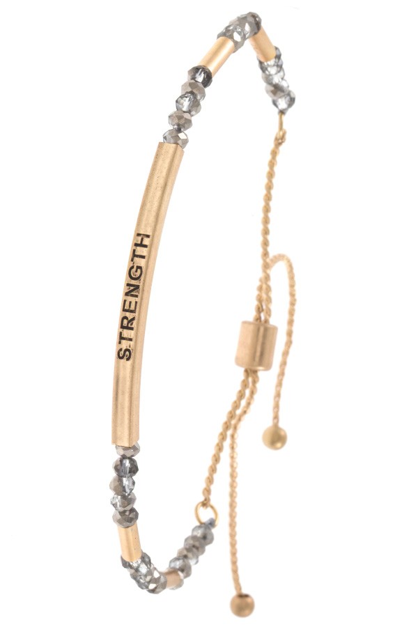 Strength beaded slider bracelet