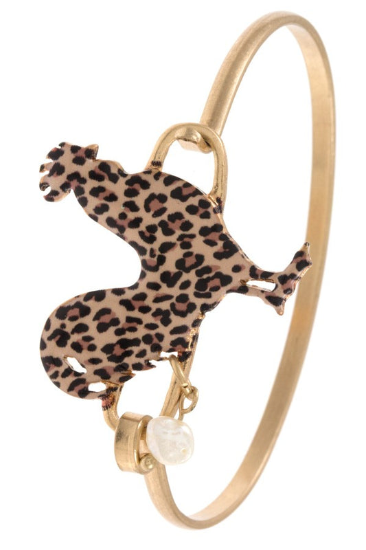 Animal print chicken bangle bracelet