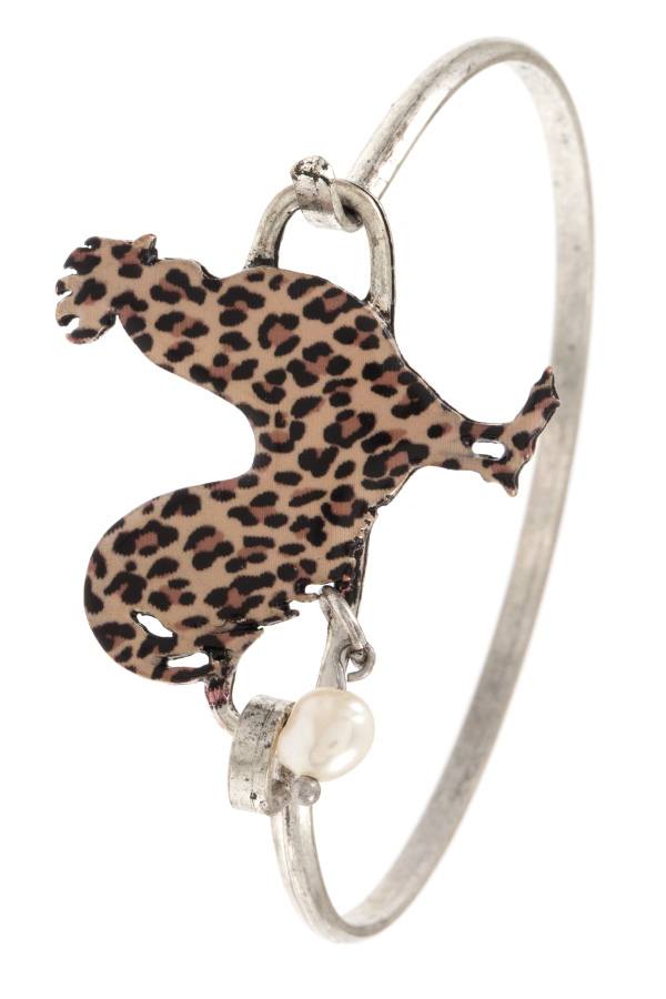 Animal print chicken bangle bracelet