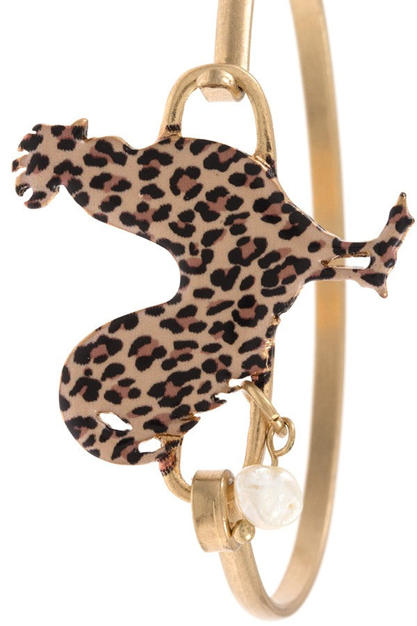 Animal print chicken bangle bracelet