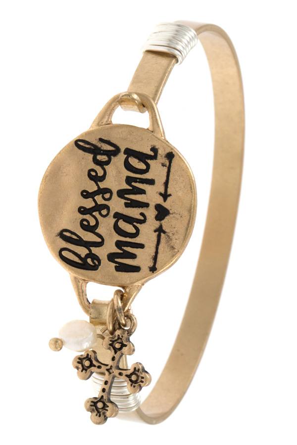 Blessed mama bangle bracelet