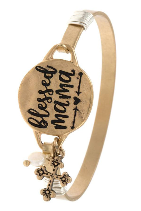 Blessed mama bangle bracelet