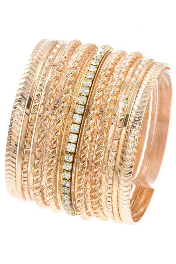 Multi bangle studded bracelet