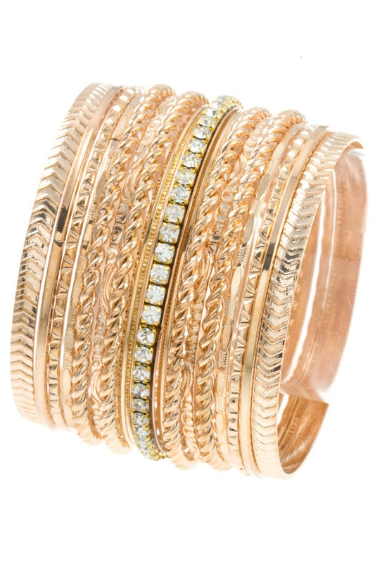 Multi bangle studded bracelet