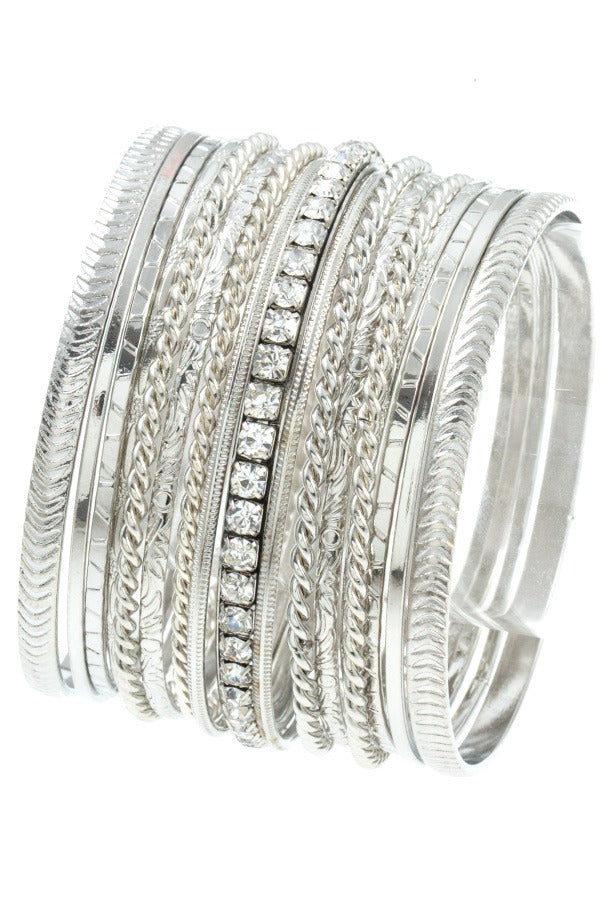 Multi bangle studded bracelet