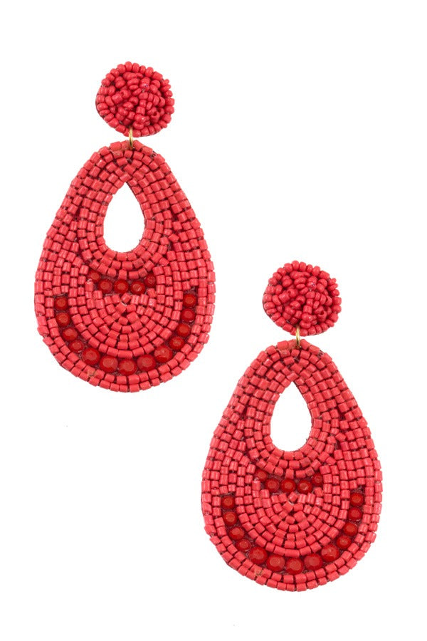 Teardrop micro bead fashion earring