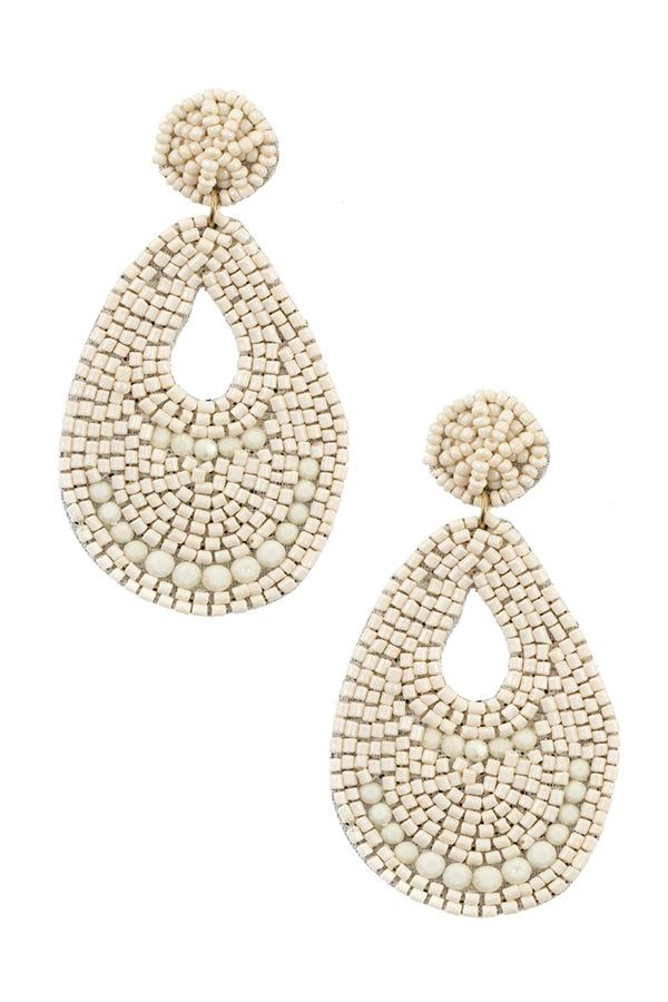 Teardrop micro bead fashion earring