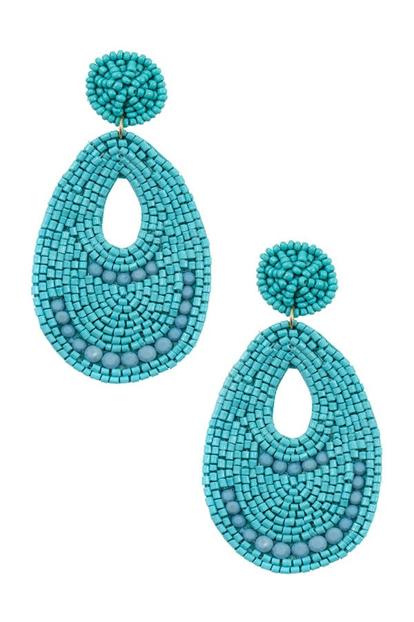 Teardrop micro bead fashion earring