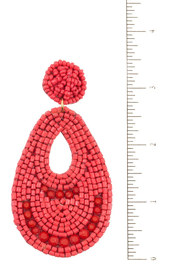 Teardrop micro bead fashion earring