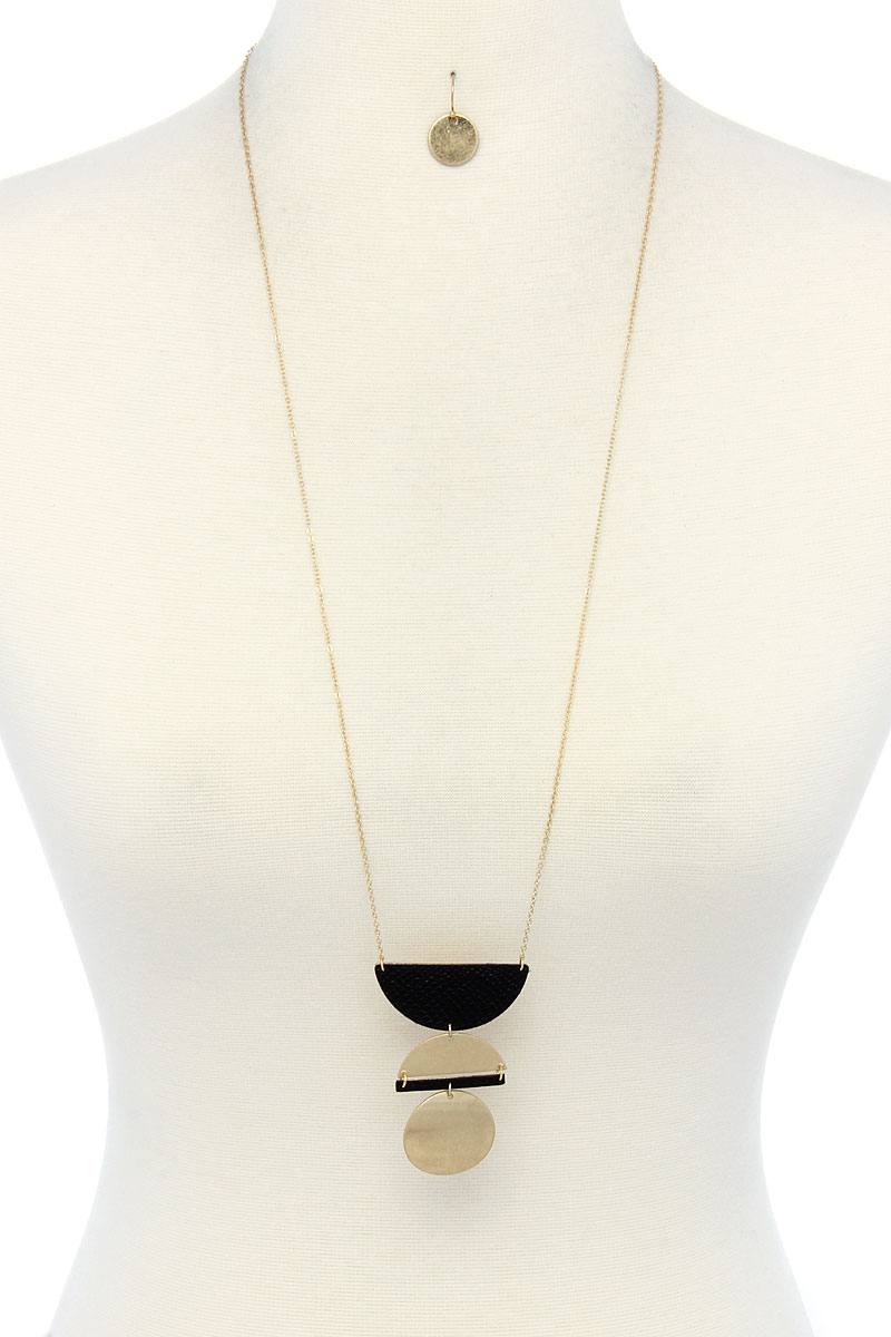 Snake pattern semi circle necklace and earring set