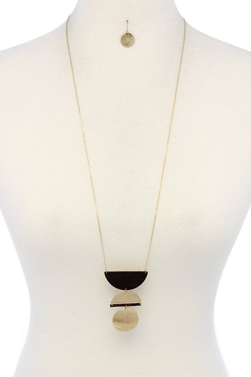 Snake pattern semi circle necklace and earring set