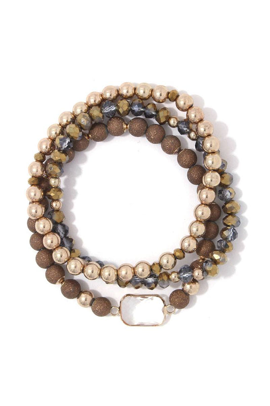 Beaded stretch bracelet set