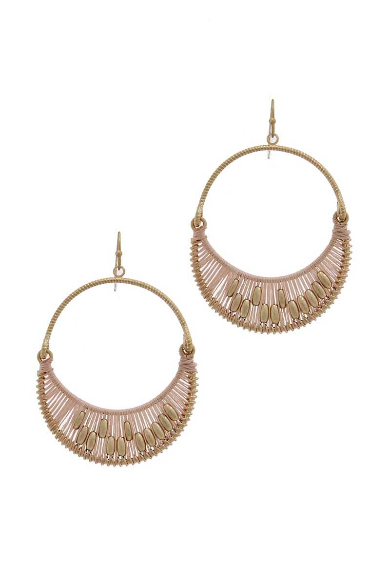Thread metal drop earring