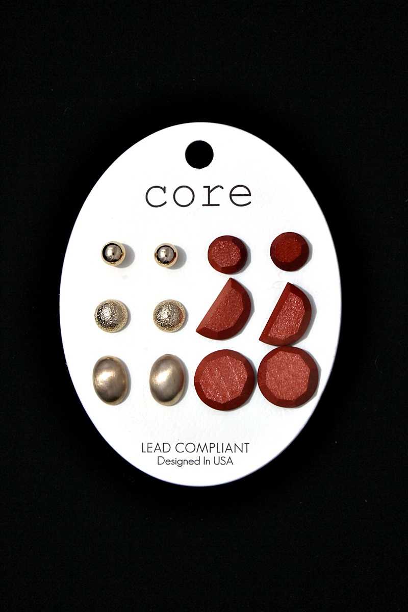Multi metal earring set