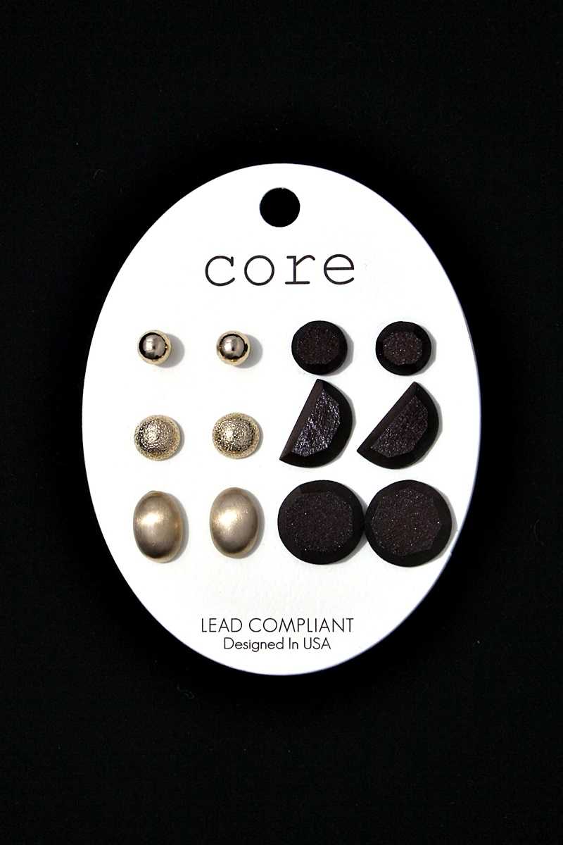 Multi metal earring set