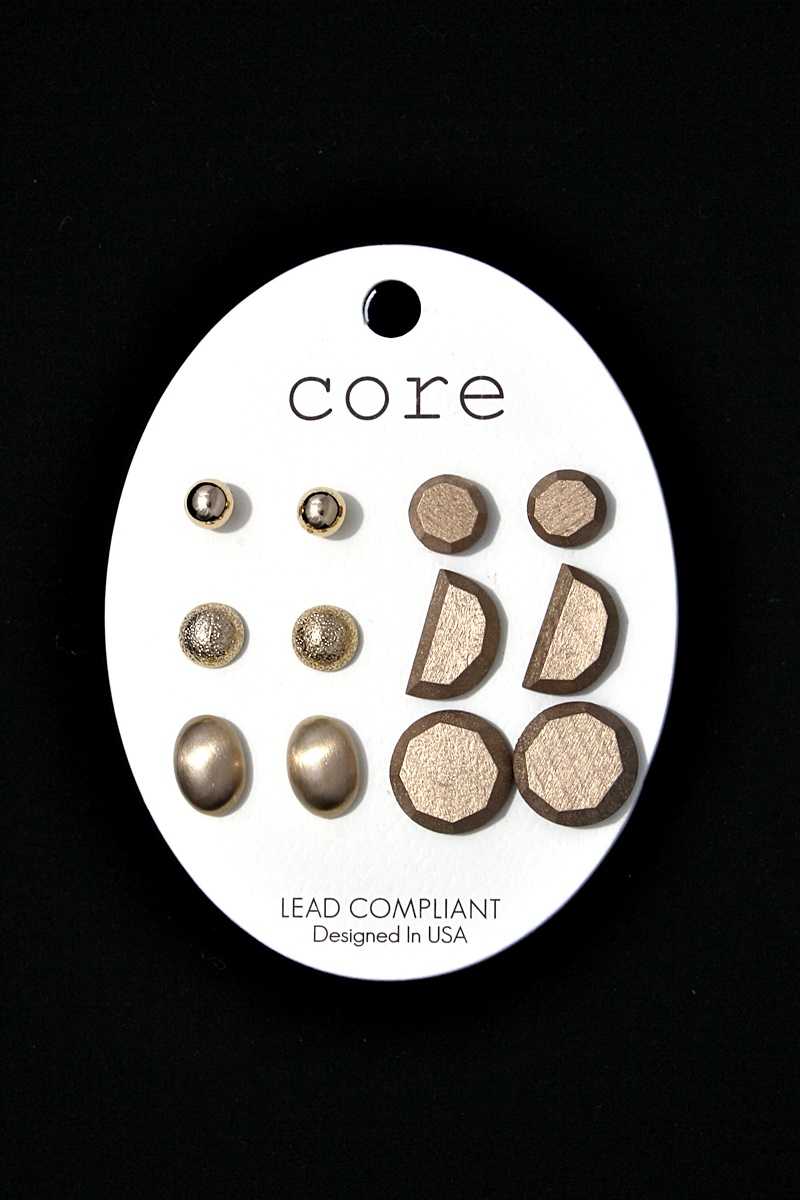 Multi metal earring set