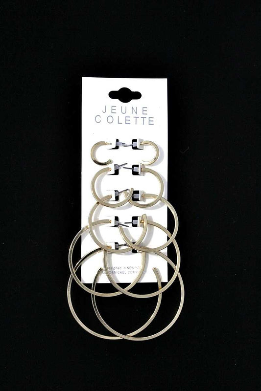 Multi open hoop earring set