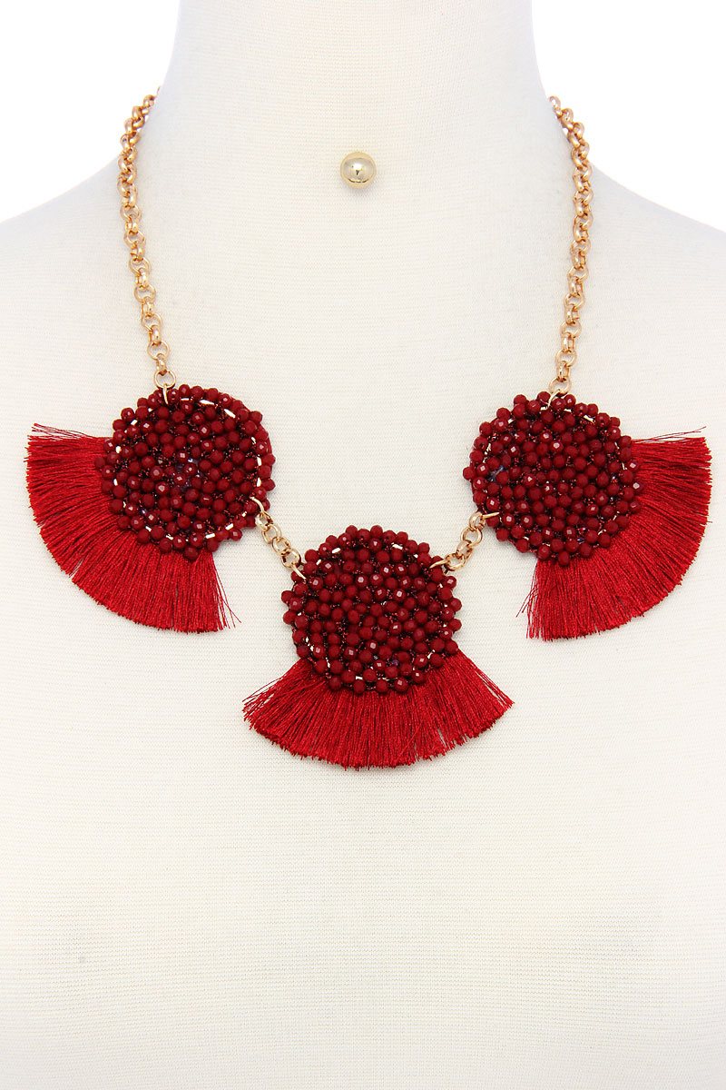 Multi pattern fashion necklace and earring set
