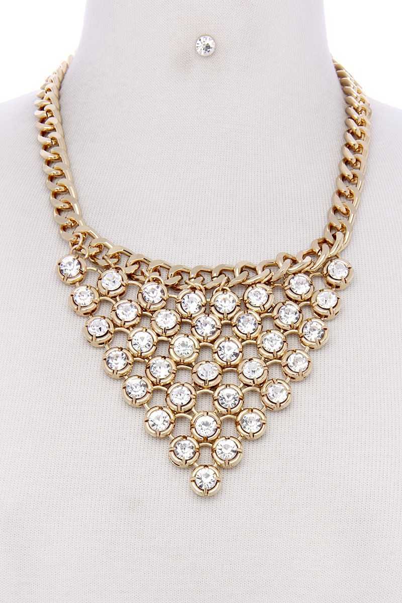 Multi rhinestone necklace