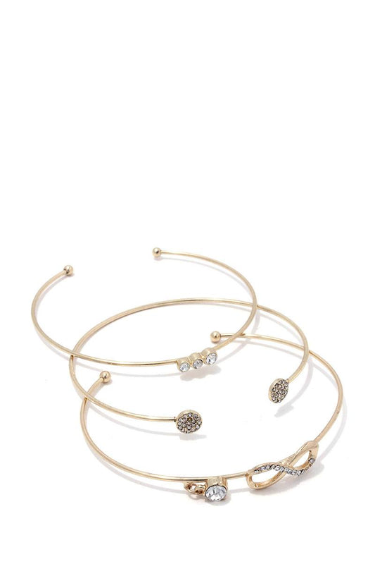 Infinity shaped cuff bracelet set