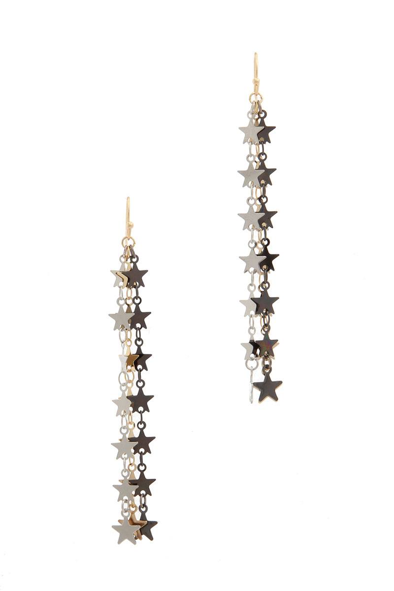 Star multi strand dangle earring