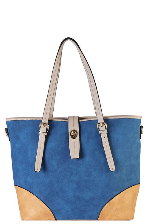Designer two tone tote bag