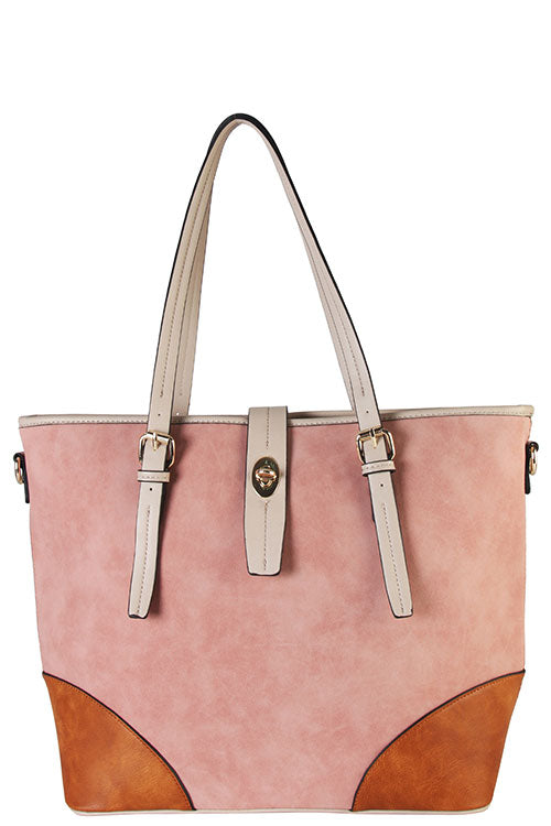 Designer two tone tote bag