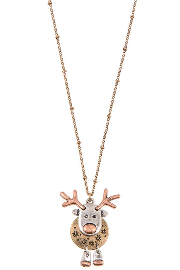 Reindeer pendant necklace set