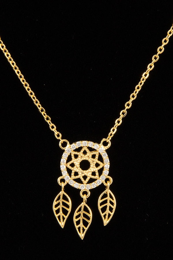 Dream catcher pendant short necklace