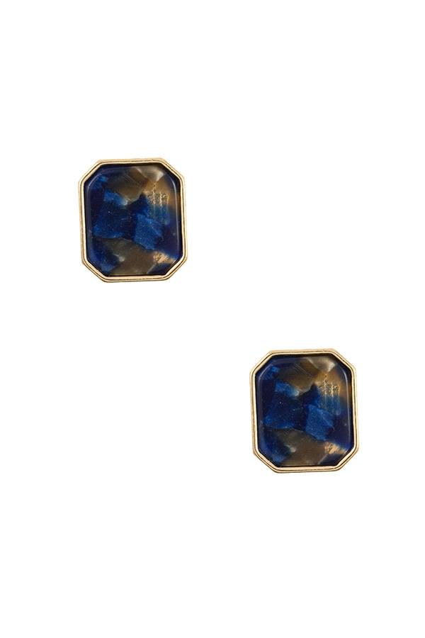 Acetate framed post earring