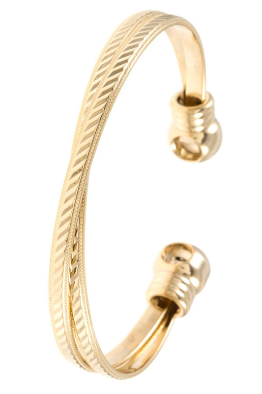 Intertwined etched cuff bracelet