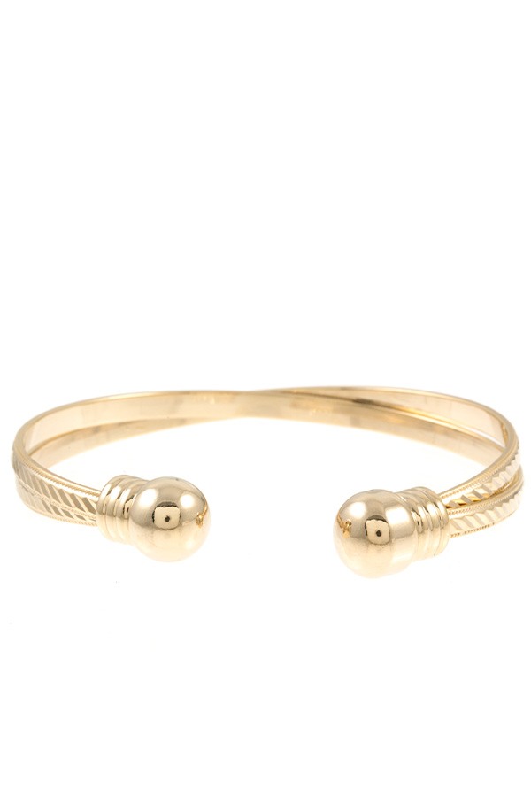Intertwined etched cuff bracelet