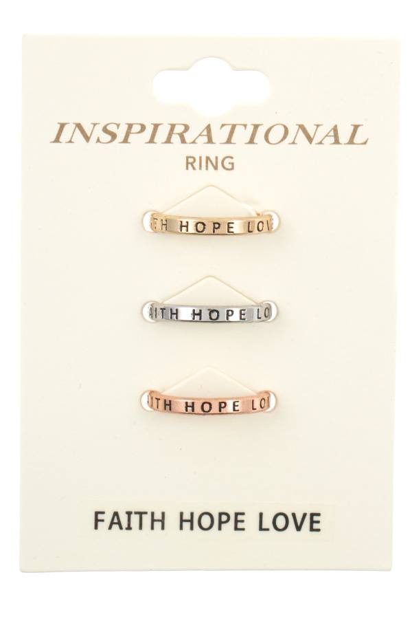 Faith hope love ring set