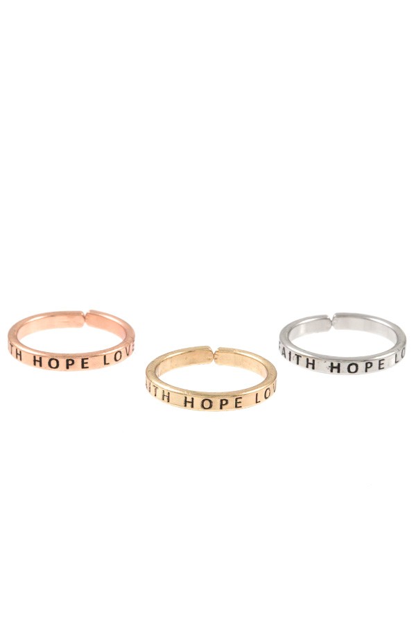 Faith hope love ring set
