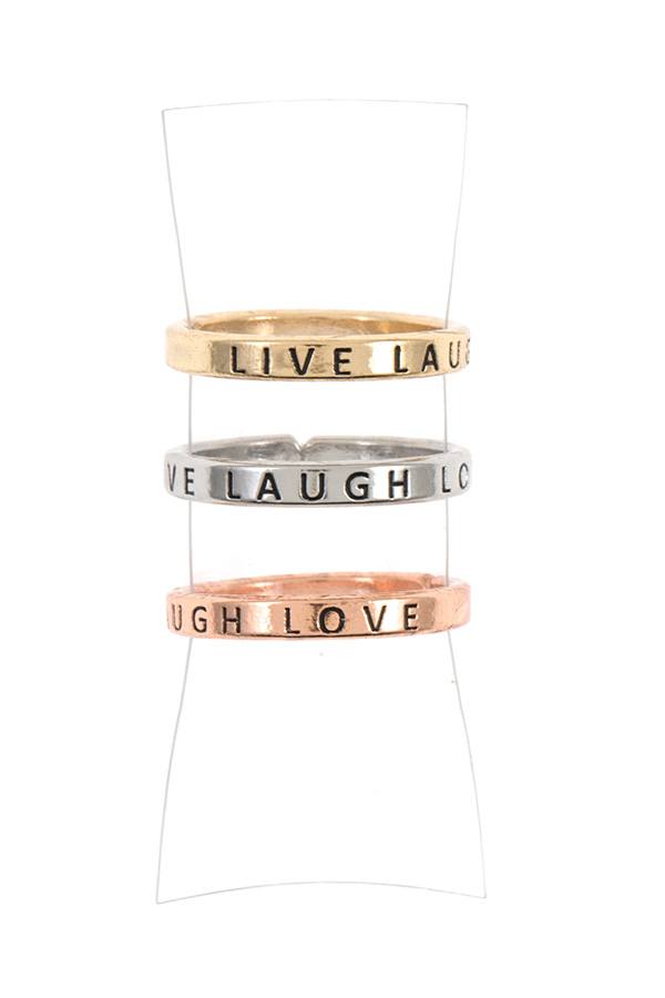 Live laugh love ring set