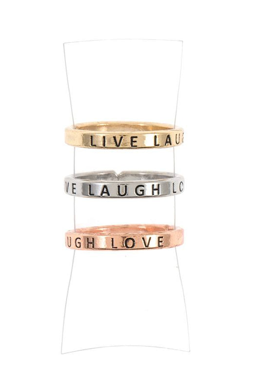 Live laugh love ring set