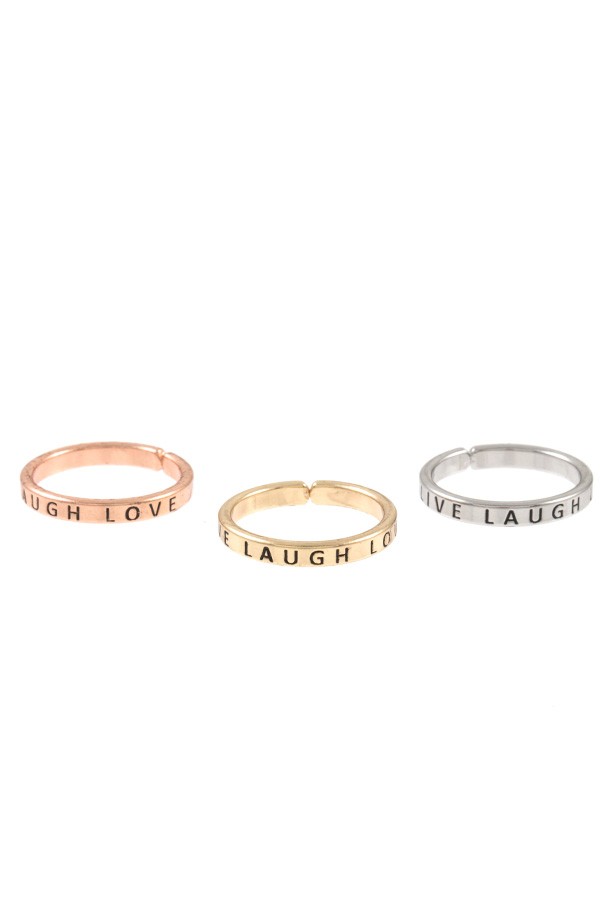 Live laugh love ring set