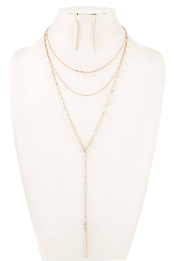 Mix layered chain necklace set