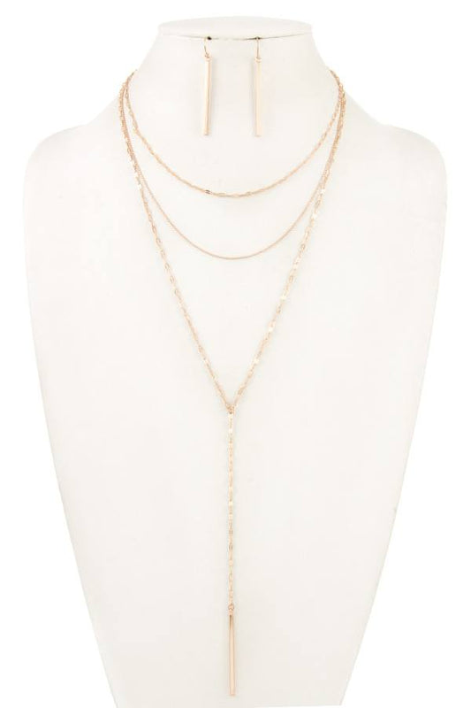 Mix layered chain necklace set
