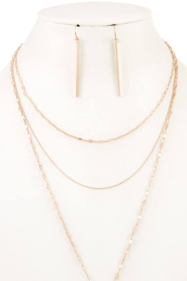 Mix layered chain necklace set
