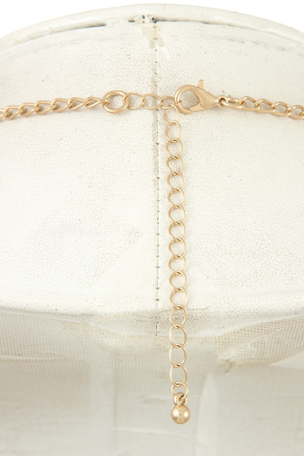 Hammered link collar necklace